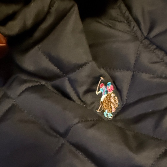 U.S. Polo Assn Quilted Jacket Sherpa Collar Girls L Black Coat - Picture 6 of 6